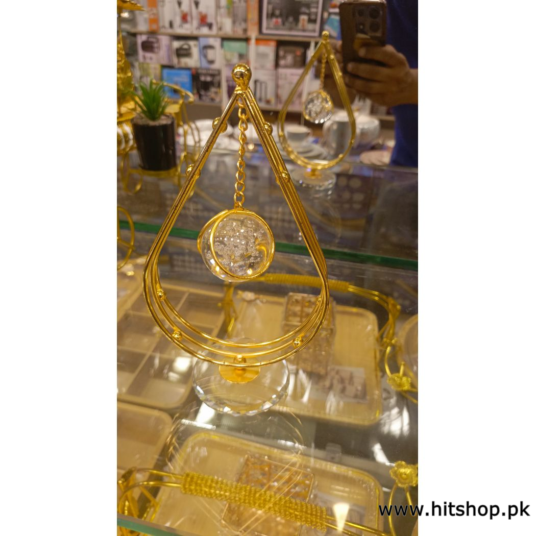 Golden leaf Decor with Crystal Ball Table Top - view 1